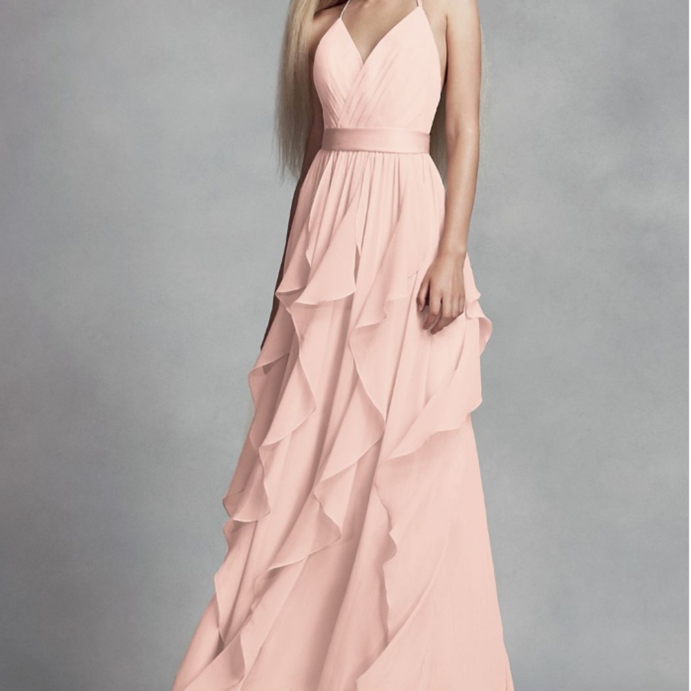 White by Vera Wang Bridesmaid Dress Blush Chiffon